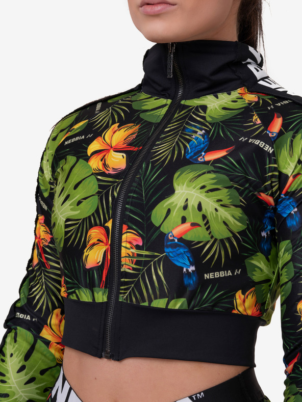 Nebbia High-energy női crop dzseki 564 Nebbia Jungle zöld