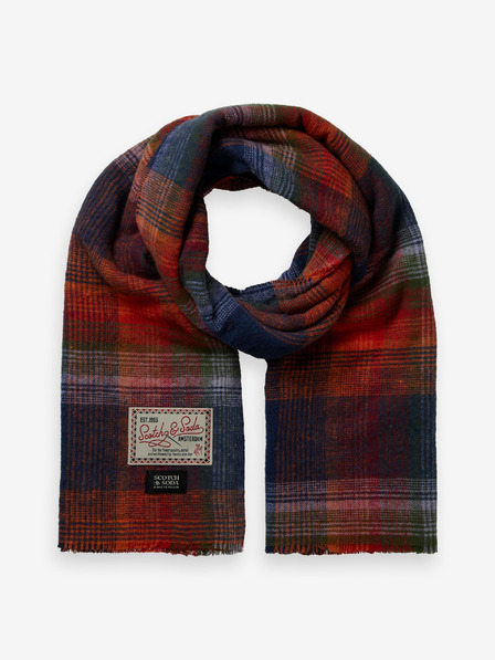 Scotch & Soda Piros és kék férfi Scotch & Soda kockás sál