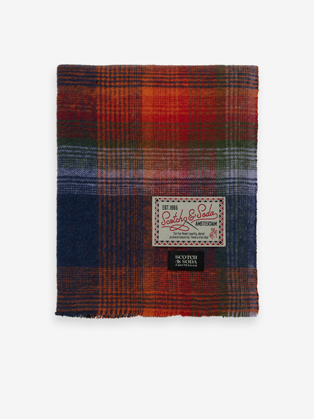 Scotch & Soda Piros és kék férfi Scotch & Soda kockás sál