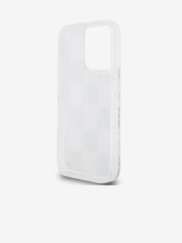 DKNY Folyékony csillámos kockás mintás hátlap iPhone 15 Pro-hoz Átlátszó DKNY