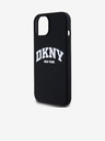 DKNY Folyékony szilikon íves logós MagSafe hátlap iPhone 14 készülékhez Fekete DKNY