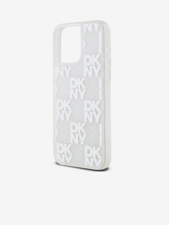 DKNY Folyékony csillogó kockás mintás hátsó borító iPhone 15 Pro Maxhoz Átlátszó DKNY