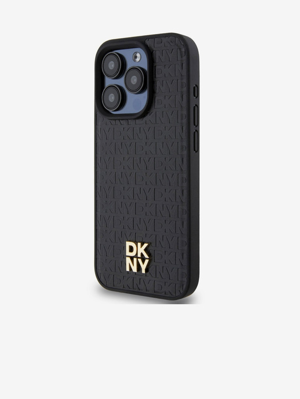 DKNY PU bőr Repeat Pattern Stack Logo Magsafe hátlap iPhone 13 Pro Fekete DKNY DKNY