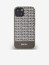 DKNY PU bőr Ismétlődő mintás alsó csíkos hátlap iPhone 13-hoz Barna DKNY DKNY