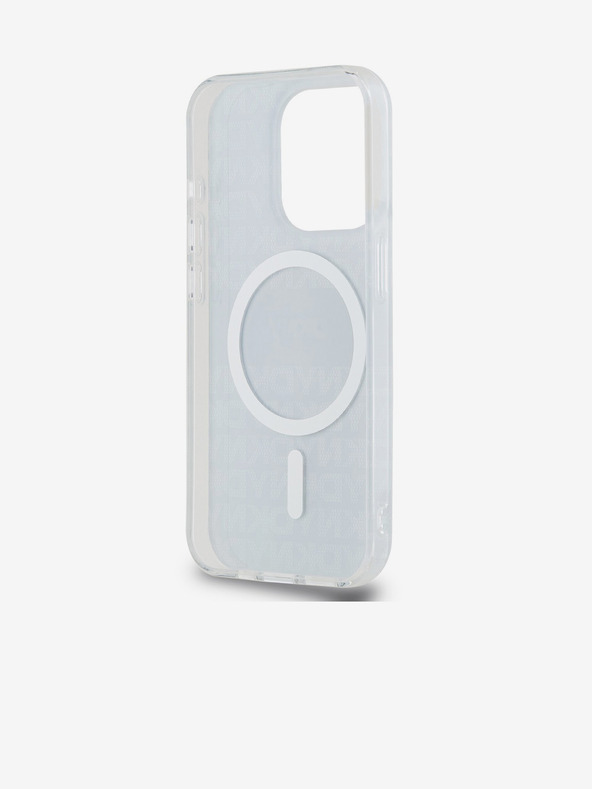 DKNY PC/TPU ismétlődő mintás tonális csíkos Magsafe hátlap az iPhone 15 Pro készülékhez Fekete DKNY