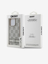 DKNY PU bőr kockás mintás és csíkos hátlapi borító iPhone 13 Pro Max bézs DKNY DKNY