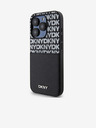 DKNY PU bőr Ismétlődő mintás kártyazseb hátlap iPhone 15 Pro Fekete DKNY DKNY