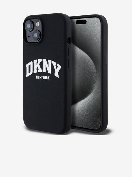 DKNY Folyékony szilikon íves logós MagSafe hátlap iPhone 13-hoz Fekete DKNY DKNY