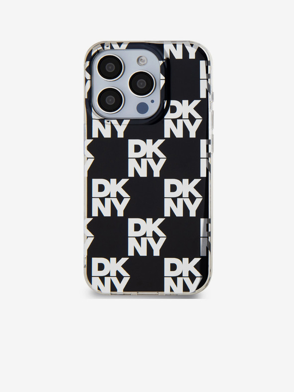DKNY PC/TPU kockás mintás hátsó borító iPhone 15 Pro készülékhez Fekete DKNY