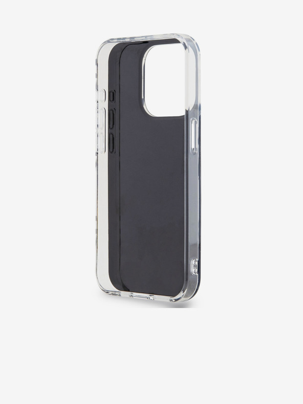 DKNY PC/TPU kockás mintás hátsó borító iPhone 15 Pro készülékhez Fekete DKNY