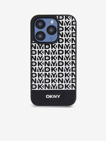 DKNY PU bőr Ismétlődő mintás alsó csíkos MagSafe hátlap iPhone 13 Pro Max fekete DKNY fekete DKNY
