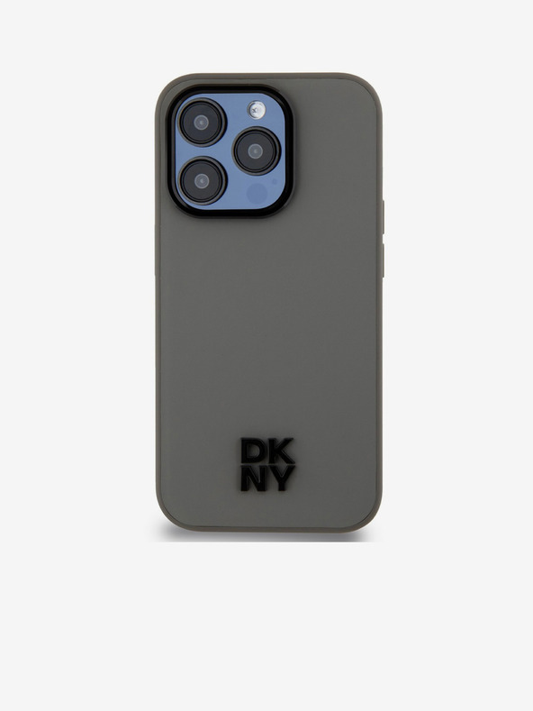 DKNY PU bőr Stack Logo Magsafe hátlap iPhone 15 Pro szürke DKNY szürke DKNY