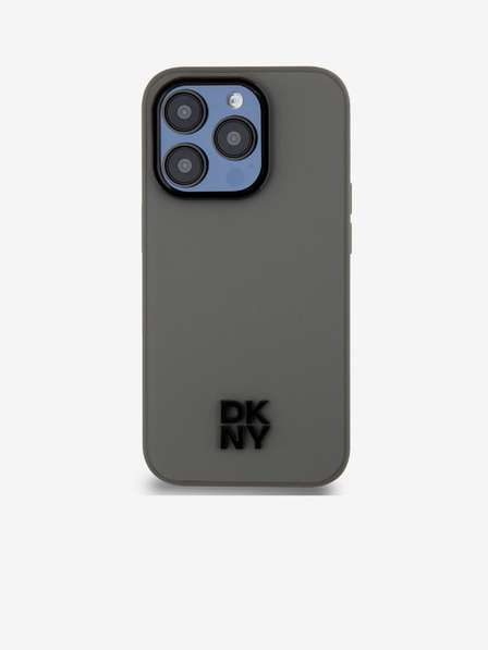 DKNY PU bőr Stack Logo Magsafe hátlap iPhone 15 Pro szürke DKNY szürke DKNY