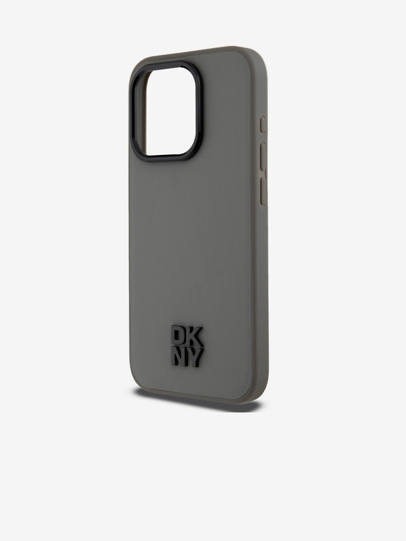 DKNY PU bőr Stack Logo Magsafe hátlap iPhone 15 Pro szürke DKNY szürke DKNY