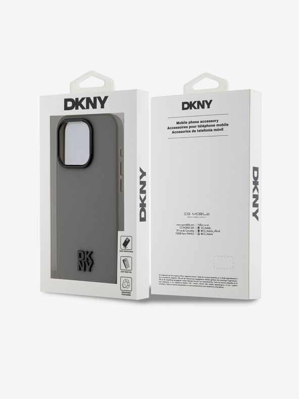 DKNY PU bőr Stack Logo Magsafe hátlap iPhone 15 Pro szürke DKNY szürke DKNY