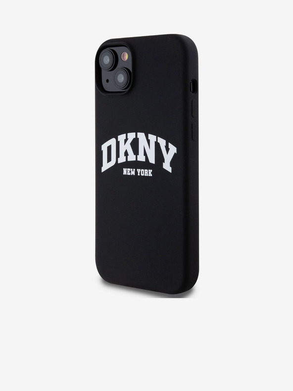 DKNY Folyékony szilikon Arch Logo MagSafe hátlap iPhone 15 Plushoz Fekete DKNY