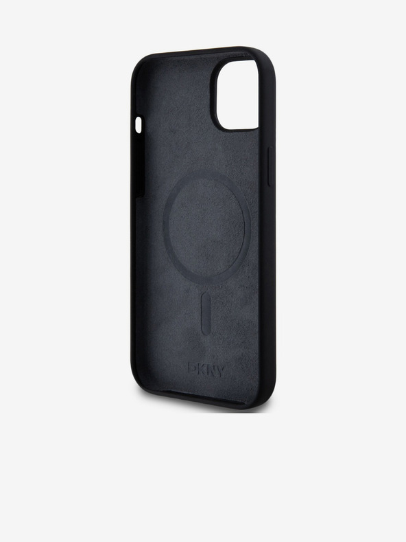 DKNY Folyékony szilikon Arch Logo MagSafe hátlap iPhone 15 Plushoz Fekete DKNY