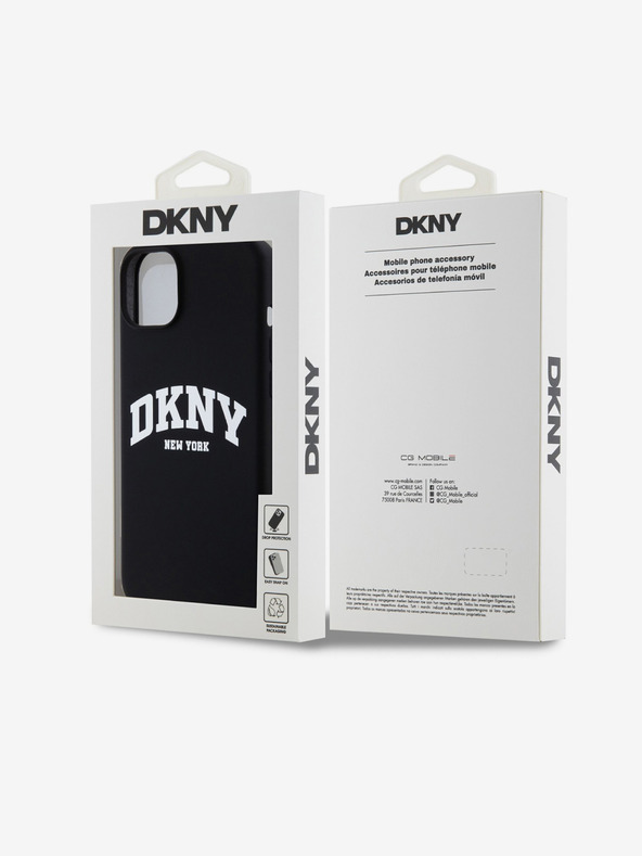DKNY Folyékony szilikon Arch Logo MagSafe hátlap iPhone 15 Plushoz Fekete DKNY
