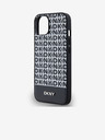 DKNY PU bőr Ismétlődő mintás alsó csíkos MagSafe hátlap az iPhone 14 készülékhez Fekete DKNY DKNY