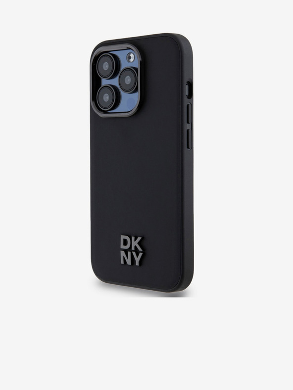 DKNY PU bőr Stack Logo Magsafe hátlap iPhone 15 Pro Fekete DKNY DKNY
