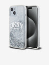 DKNY Folyékony csillogó íves logós hátlap iPhone 15-hez Átlátszó DKNY
