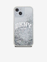 DKNY Folyékony csillogó íves logós hátlap iPhone 15-hez Átlátszó DKNY