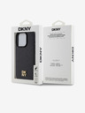 DKNY PU bőr ismétlődő mintás Stack Logo Magsafe hátlap iPhone 15 Pro fekete DKNY fekete DKNY