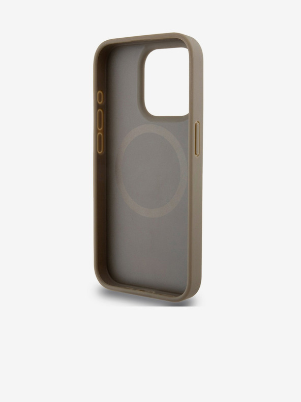 DKNY PU bőr Ismétlődő mintás alsó csíkos MagSafe hátlap iPhone 15 Pro barna DKNY barna DKNY