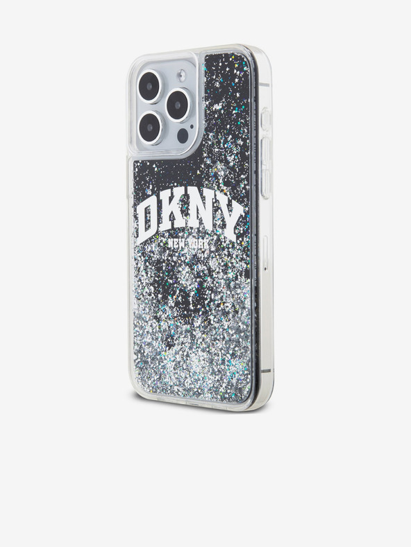 DKNY Folyékony csillámos Arch Logo hátlap iPhone 13 Pro-hoz Fekete DKNY DKNY