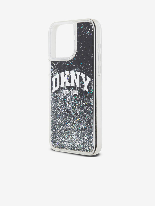 DKNY Folyékony csillámos Arch Logo hátlap iPhone 13 Pro-hoz Fekete DKNY DKNY
