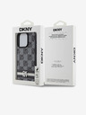 DKNY PU bőr kockás mintás és csíkos hátlapi borító iPhone 14 Pro fekete DKNY fekete DKNY