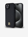DKNY PU bőr Ismétlődő mintás Stack Logo Magsafe hátlap iPhone 15 Plus fekete DKNY DKNY