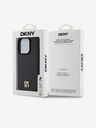 DKNY PU bőr Ismétlődő mintás Stack Logo Magsafe hátlap iPhone 15 Pro Max fekete DKNY