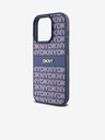 DKNY PU bőr ismétlődő mintás tonális csíkos hátlap iPhone 14 Pro Max készülékhez Kék DKNY DKNY
