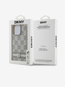 DKNY PU bőr kockás mintás és csíkos hátlapi borító iPhone 13 Pro bézs DKNY DKNY