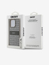 DKNY PU bőr ismétlődő mintás, tónusos csíkos hátlap iPhone 15 Pro bézs DKNY DKNY