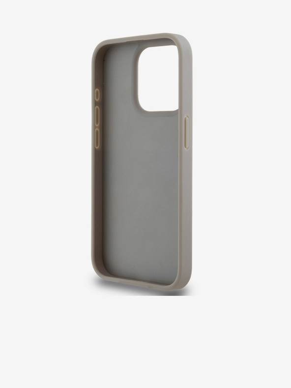 DKNY PU bőr ismétlődő mintás, tónusos csíkos hátlap iPhone 15 Pro Max bézs DKNY DKNY