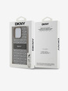 DKNY PU bőr ismétlődő mintás, tónusos csíkos hátlap iPhone 15 Pro Max bézs DKNY DKNY