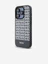 DKNY PU bőr Ismétlődő mintás alsó csíkos MagSafe hátlap iPhone 14 Pro fekete DKNY Fekete DKNY
