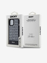 DKNY PU bőr Ismétlődő mintás alsó csíkos MagSafe hátlap iPhone 15 fekete DKNY