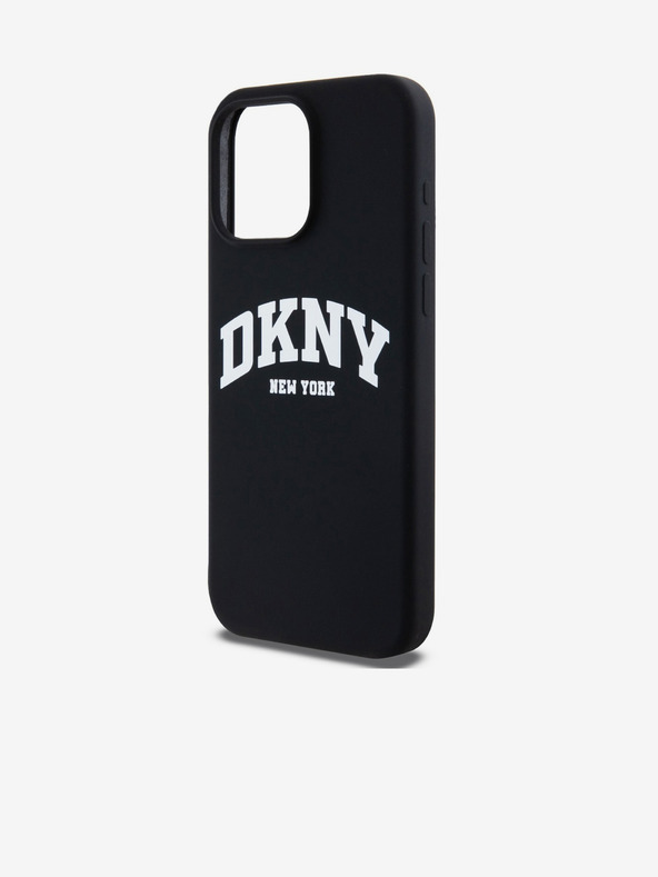 DKNY Folyékony szilikon íves logós MagSafe hátlap iPhone 12/12 Pro-hoz Fekete DKNY