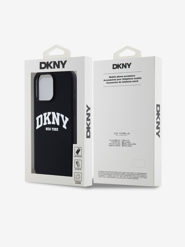 DKNY Folyékony szilikon Arch Logo MagSafe hátlap iPhone 15 Pro Max-hoz Fekete DKNY