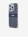DKNY PC/TPU ismétlődő mintás, tónusos csíkos Magsafe hátlap iPhone 15 Pro készülékhez Kék DKNY