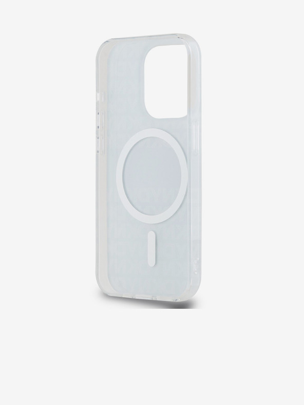 DKNY PC/TPU ismétlődő mintás, tónusos csíkos Magsafe hátlap iPhone 15 Pro készülékhez Kék DKNY