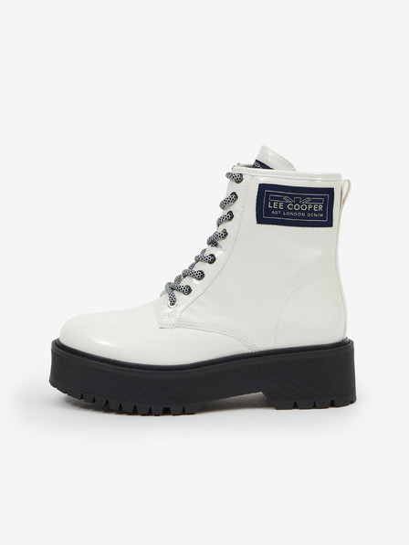 Lee Cooper Lee Cooper fehér női platform bokacsizma