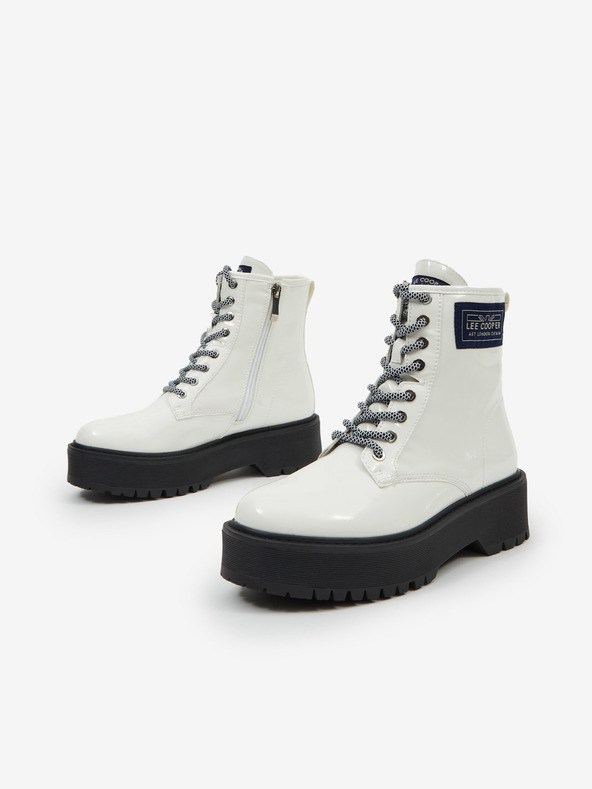 Lee Cooper Lee Cooper fehér női platform bokacsizma