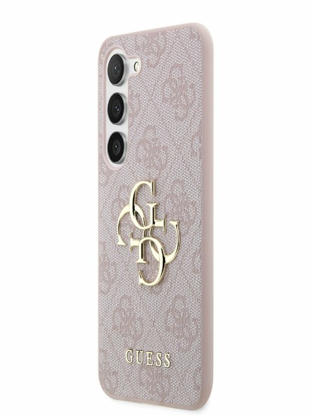 Guess PU 4G Metal Logo Zadní Kryt pro Samsung Galaxy S23 Pink Telefontok