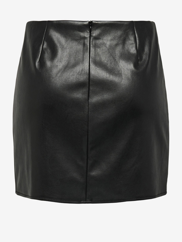 ONLY Fekete női műbőr miniszoknya ONLY Leni Leni