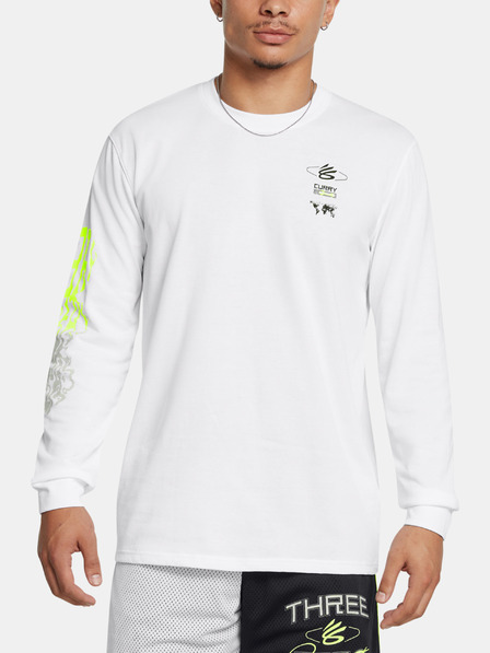 Under Armour Férfi póló Under Armour Curry HW Verbiage LS Tee-WHT