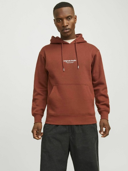 Jack & Jones Barna Jack & Jones férfi kapucnis pulóver